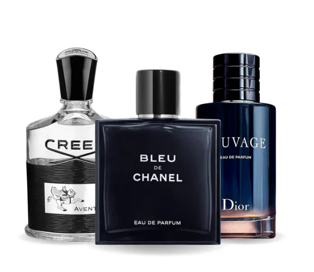 PAGA 1 RECIBE 3 - Kit 3 Perfumes Creed Aventus, Chanel Bleu de Chanel & Dior Sauvage