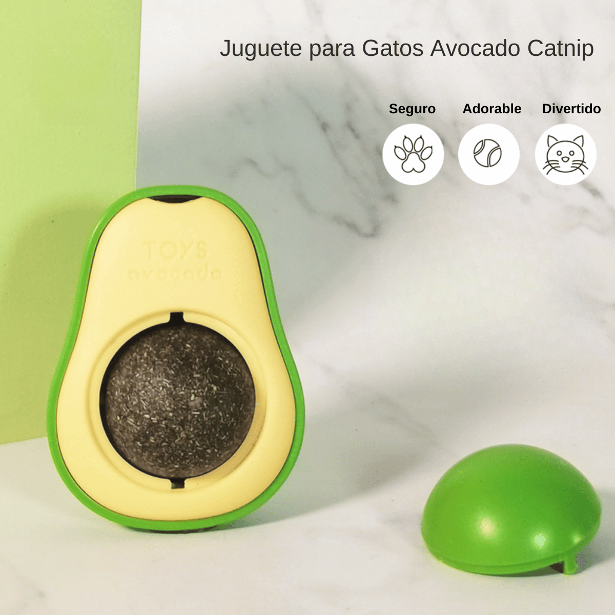 GreenKitty Delight™  Juguete de Aguacate con Catnip